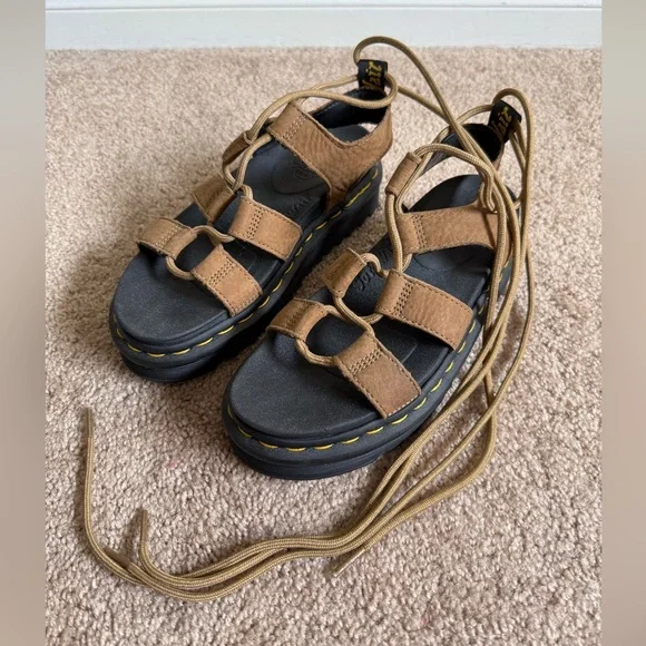 NARTILLA TUMBLED NUBUCK LEATHER GLADIATOR SANDALS - Picture 2 of 6